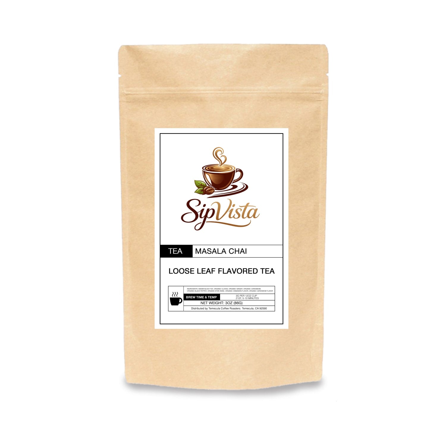 Masala Chai Loose Leaf Tea – Aromatic Spiced Indian Blend | SipVista Coffee