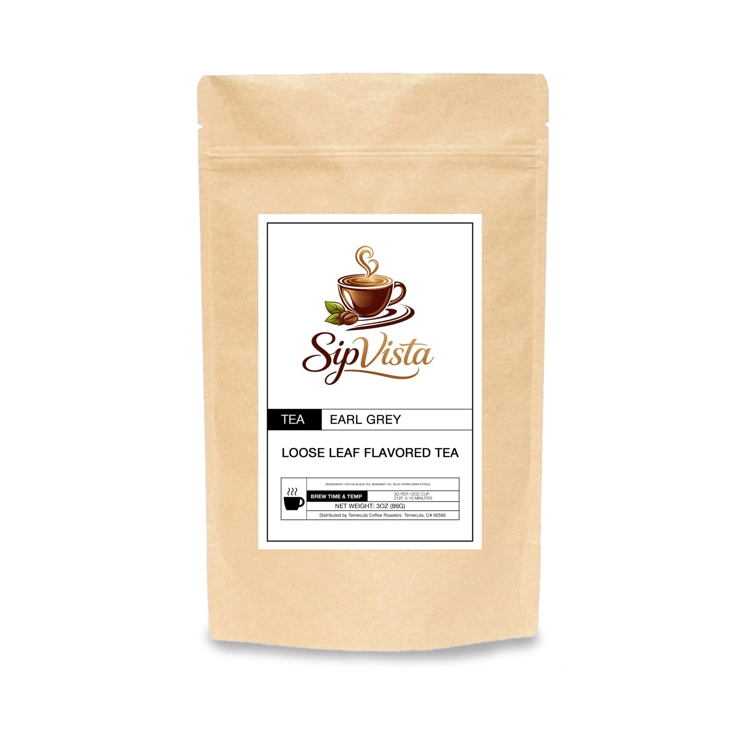 Earl Grey Loose Leaf Tea – Classic Black Tea with Bergamot | SipVista Coffee
